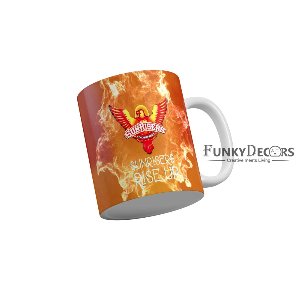 Sunrisers Hyderabad Logo Sunrisers Rise Up Coffee Ceramic Mug 350 ML-FunkyDecors