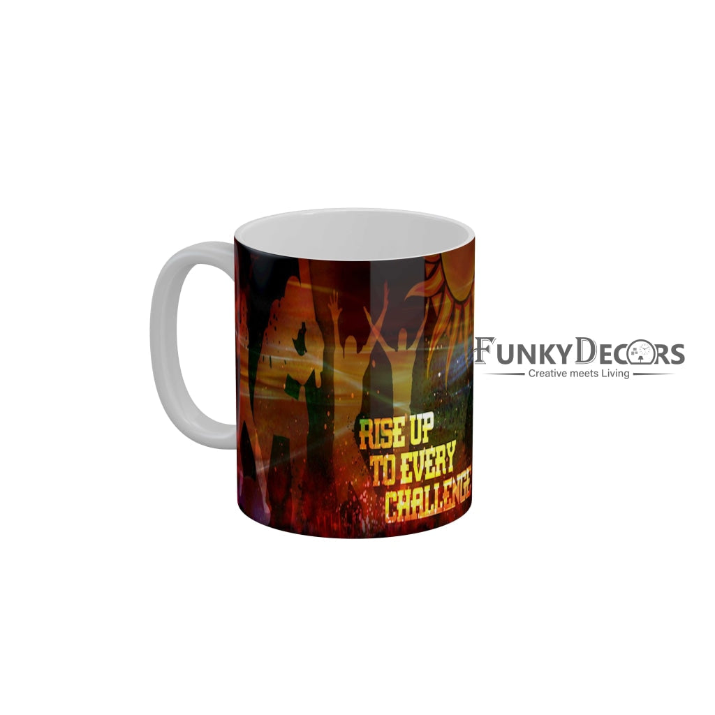 Sunrisers Hyderabad Rise up to every challenge Coffee Ceramic Mug 350 ML-FunkyDecors