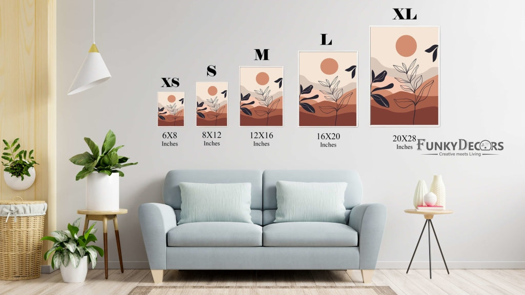 Sunset Abstract 3 Panels Art Frame For Wall Decor- Funkydecors Posters Prints & Visual Artwork