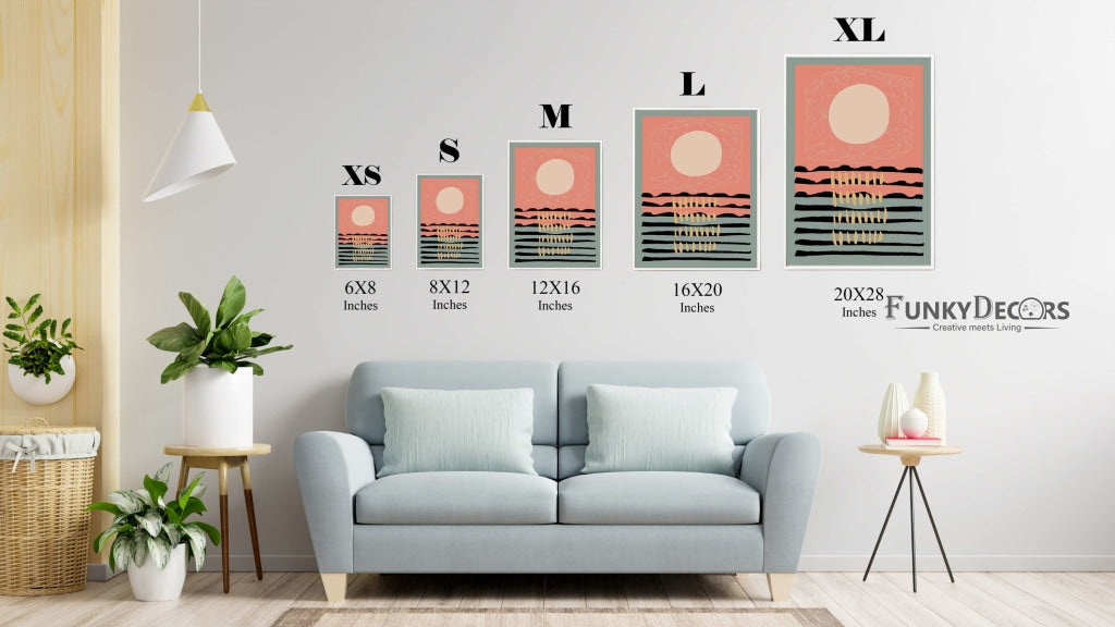 Sunset Abstract 3 Panels Art Frame For Wall Decor- Funkydecors Posters Prints &amp; Visual Artwork