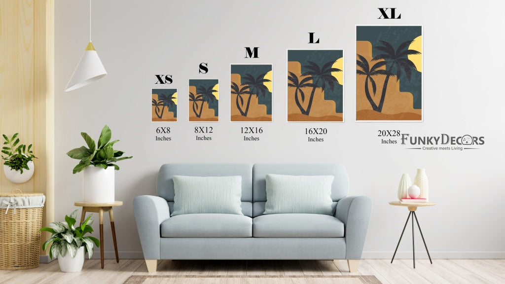 Sunset Abstract 3 Panels Art Frame For Wall Decor- Funkydecors Posters Prints &amp; Visual Artwork
