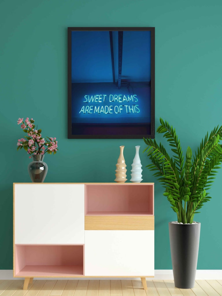 Sweet Dreams Are Made Of This - Quotes Art Frame For Wall Decor- Funkydecors Xs / Black Posters