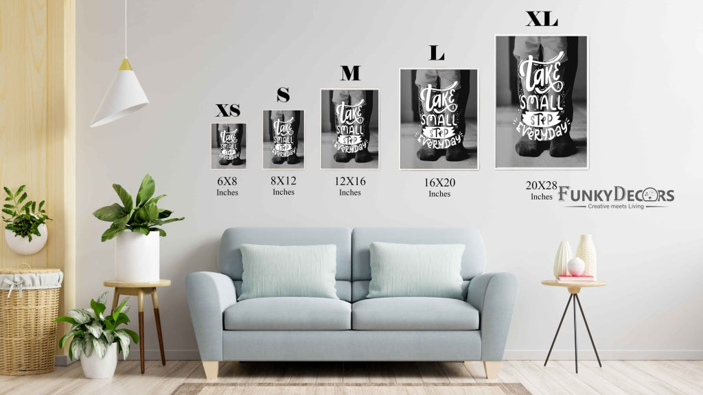 Take Small Step Every Day - Motivation Quotes Art Frame For Wall Decor- Funkydecors Posters Prints &amp;