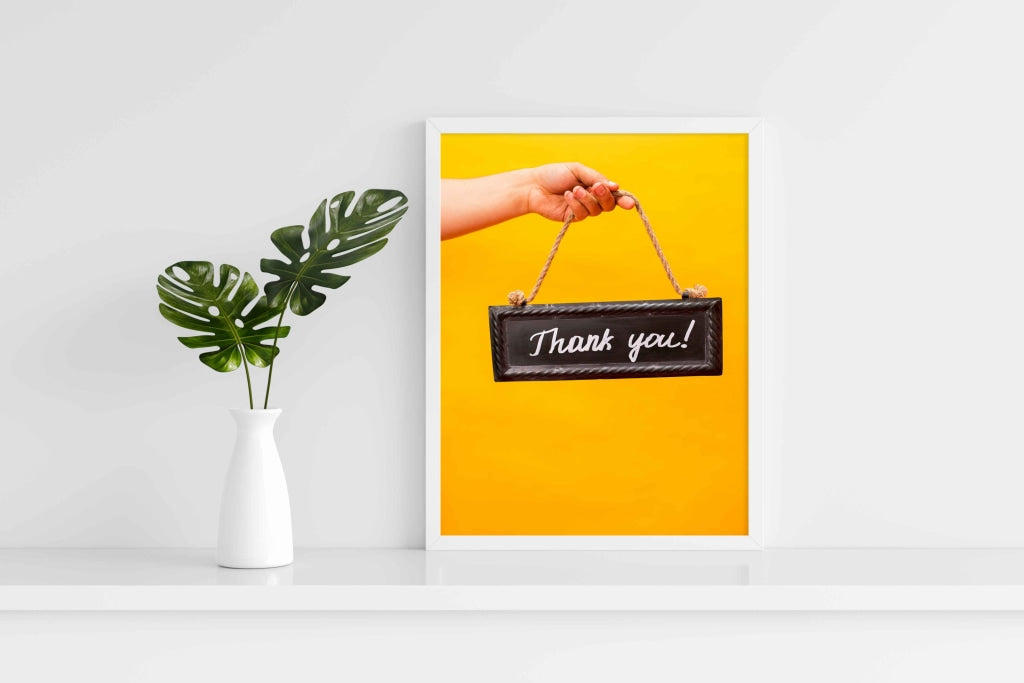 Thank You - Business Art Frame For Wall Decor- Funkydecors Xs / White Posters Prints &amp; Visual