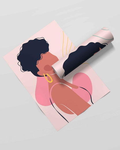 The Art Of Pink - Women Portrait Frame For Wall Decor- Funkydecors Xs / Roll Posters Prints & Visual