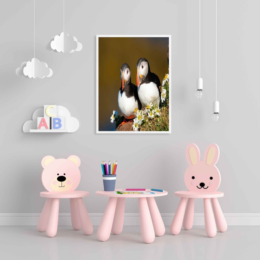 The Atlantic Puffin - Animal Art Frame For Wall Decor- Funkydecors Xs / White Posters Prints &amp;