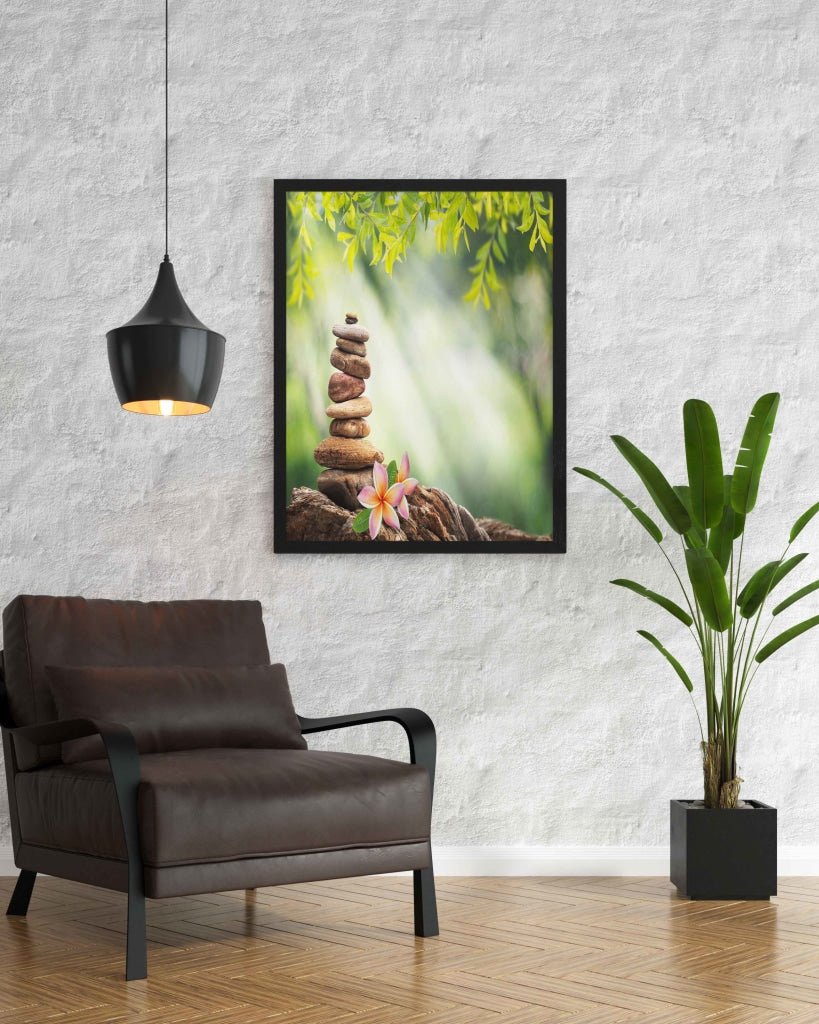 The Balance Life - Floral Art Frame For Wall Decor- Funkydecors Xs / Black Posters Prints &amp; Visual