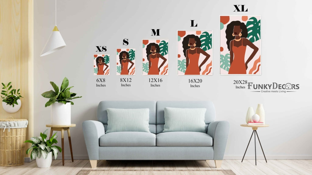The Black Beauty Women Portrait Art Frame For Wall Decor- Funkydecors Posters Prints &amp; Visual