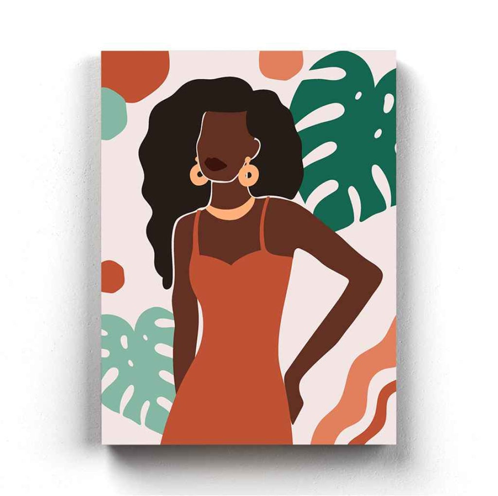 The Black Beauty Women Portrait Art Frame For Wall Decor- Funkydecors Xs / Canvas Posters Prints &