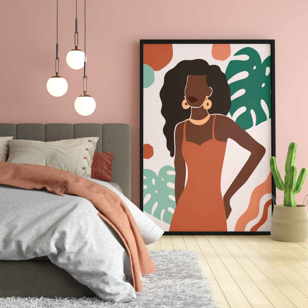 The Black Beauty Women Portrait Art Frame For Wall Decor- Funkydecors Xs / Posters Prints & Visual