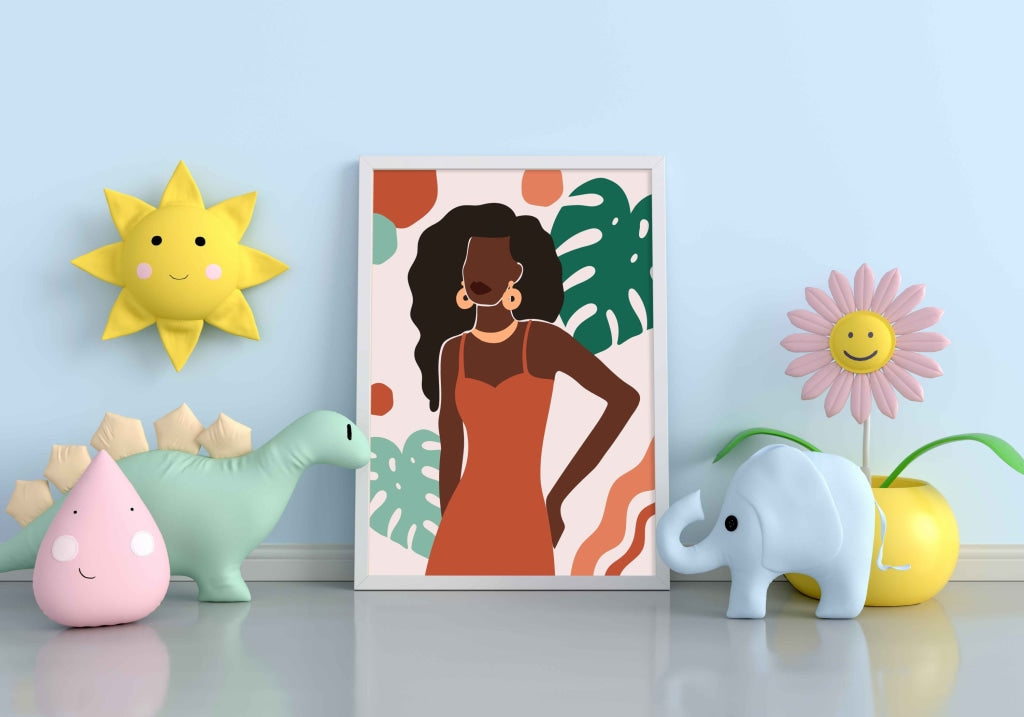 The Black Beauty Women Portrait Art Frame For Wall Decor- Funkydecors Xs / White Posters Prints &