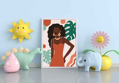The Black Beauty Women Portrait Art Frame For Wall Decor- Funkydecors Xs / White Posters Prints &
