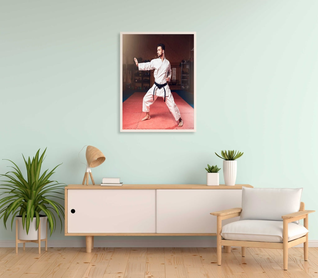 The Black Belt - Sports Art Frame For Wall Decor- Funkydecors Xs / White Posters Prints &amp; Visual