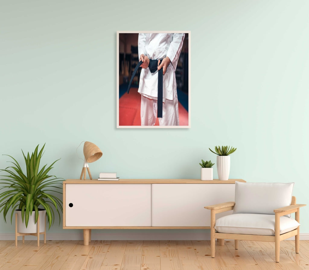 The Black Belt - Sports Art Frame For Wall Decor- Funkydecors Xs / White Posters Prints &amp; Visual