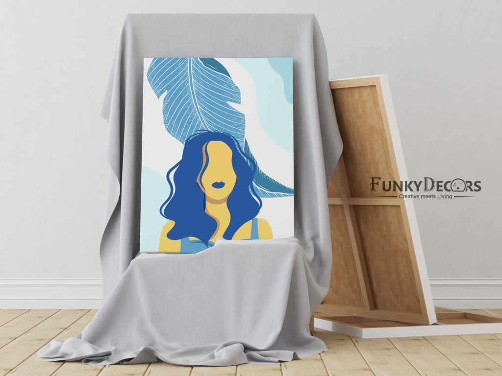 The Blue Art - Women Portrait Frame For Wall Decor- Funkydecors Posters Prints & Visual Artwork