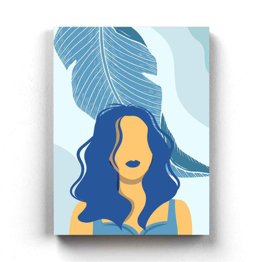 The Blue Art - Women Portrait Frame For Wall Decor- Funkydecors Xs / Canvas Posters Prints &amp; Visual
