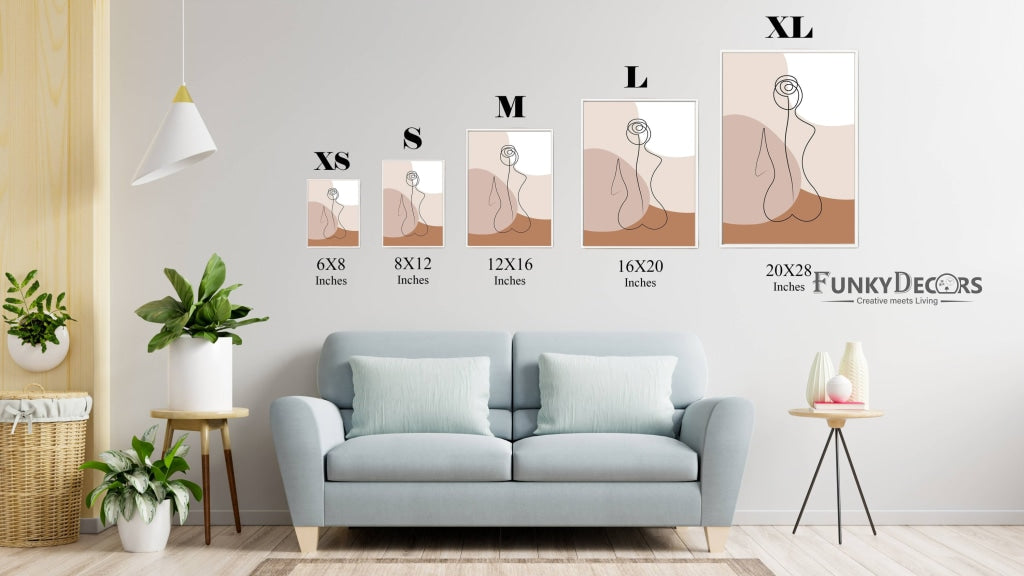 The Body Line 3 Panels Art Frame For Wall Decor- Funkydecors Posters Prints & Visual Artwork