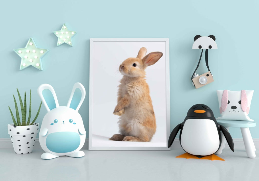 The Bunny - Animal Art Frame For Wall Decor- Funkydecors Xs / White Posters Prints &amp; Visual Artwork