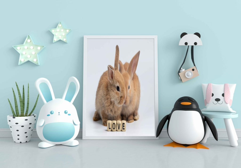 The Bunny - Animal Art Frame For Wall Decor- Funkydecors Xs / White Posters Prints &amp; Visual Artwork