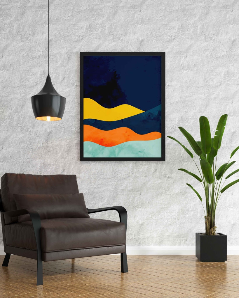 The Colour Blocks - Minimal Art Frame For Wall Decor- Funkydecors Xs / Black Posters Prints &amp; Visual