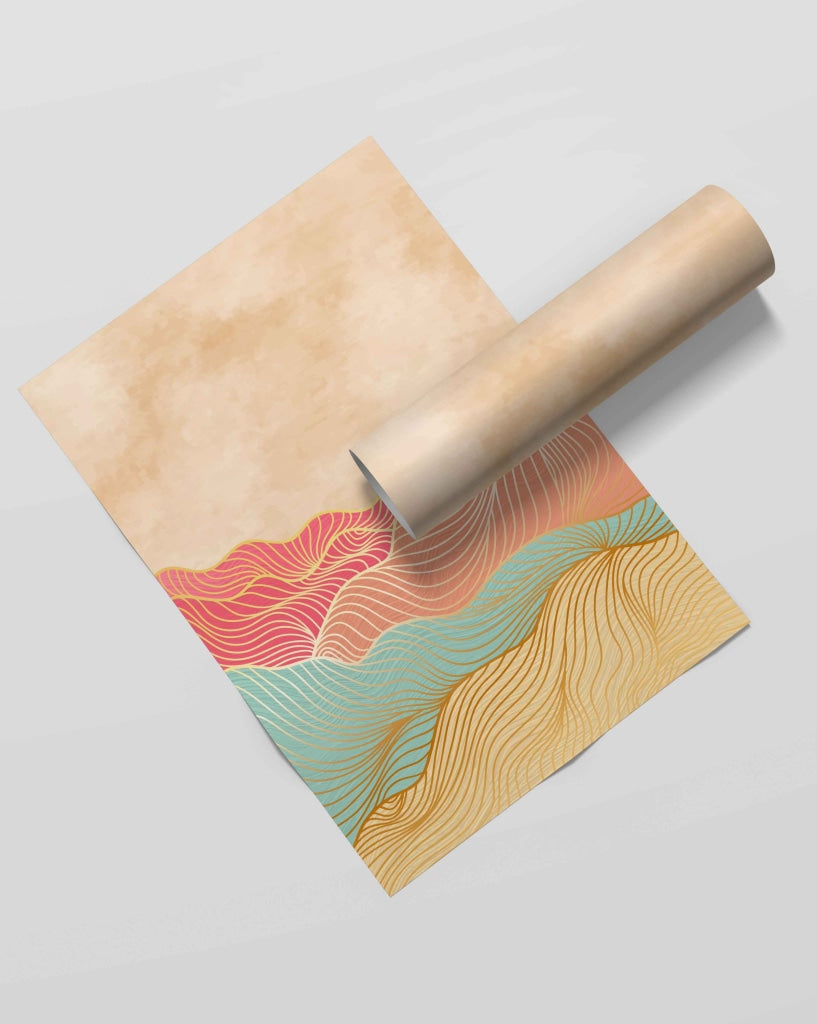The Colour Wave - Minimal Art Frame For Wall Decor- Funkydecors Xs / Roll Posters Prints &amp; Visual