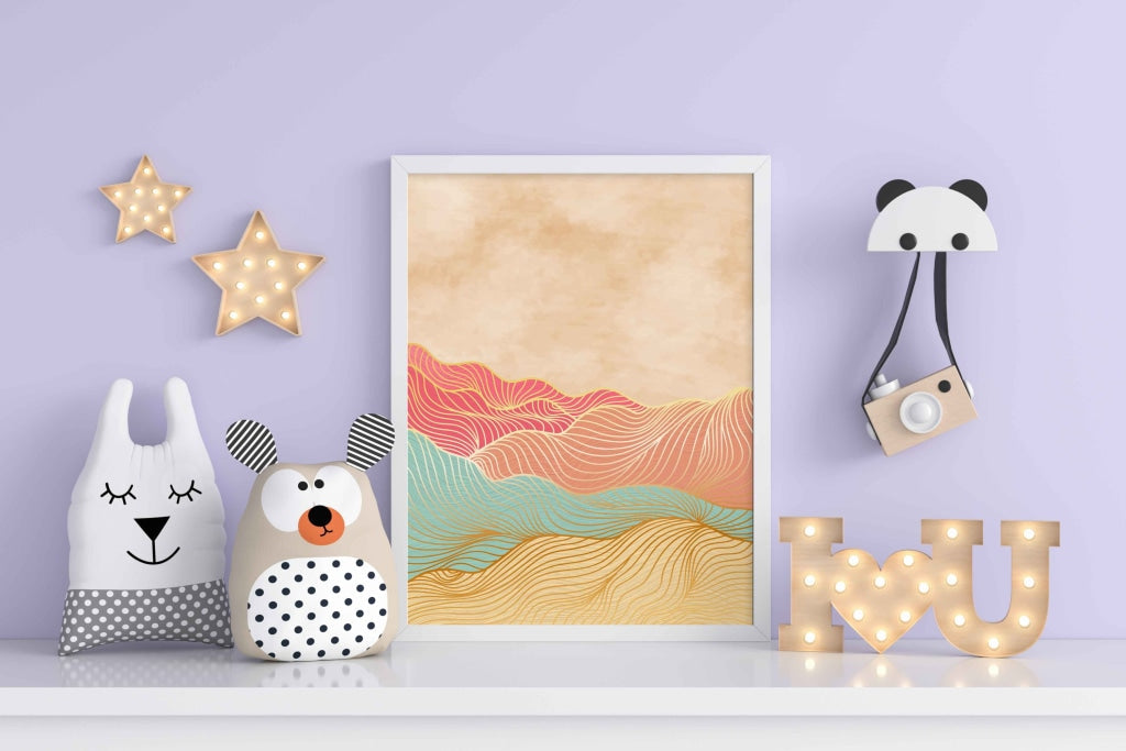 The Colour Wave - Minimal Art Frame For Wall Decor- Funkydecors Xs / White Posters Prints &amp; Visual