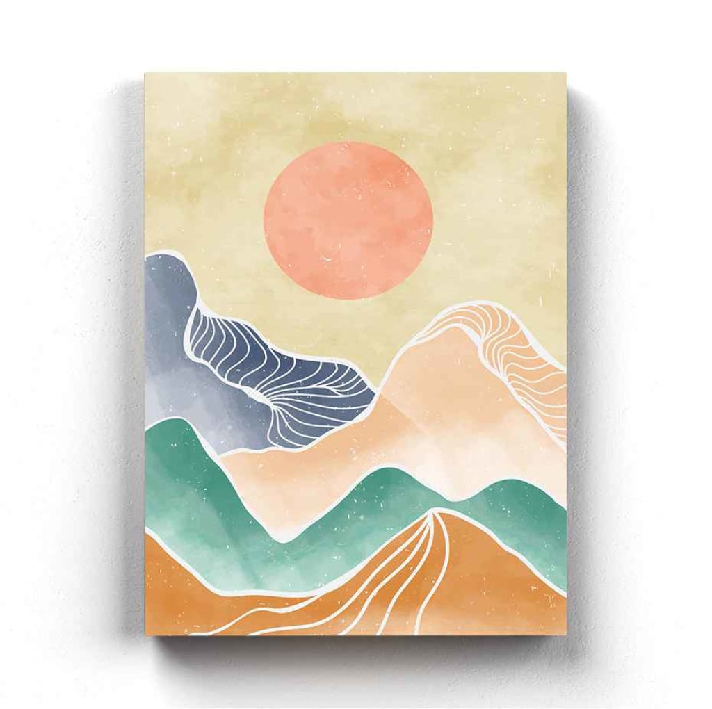 The Colourful Mountain - Minimal Art Frame For Wall Decor- Funkydecors Xs / Canvas Posters Prints &