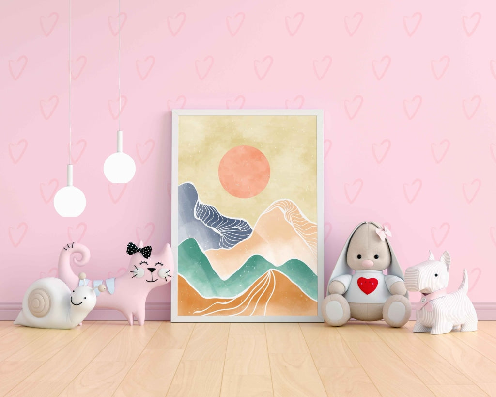 The Colourful Mountain - Minimal Art Frame For Wall Decor- Funkydecors Xs / White Posters Prints &