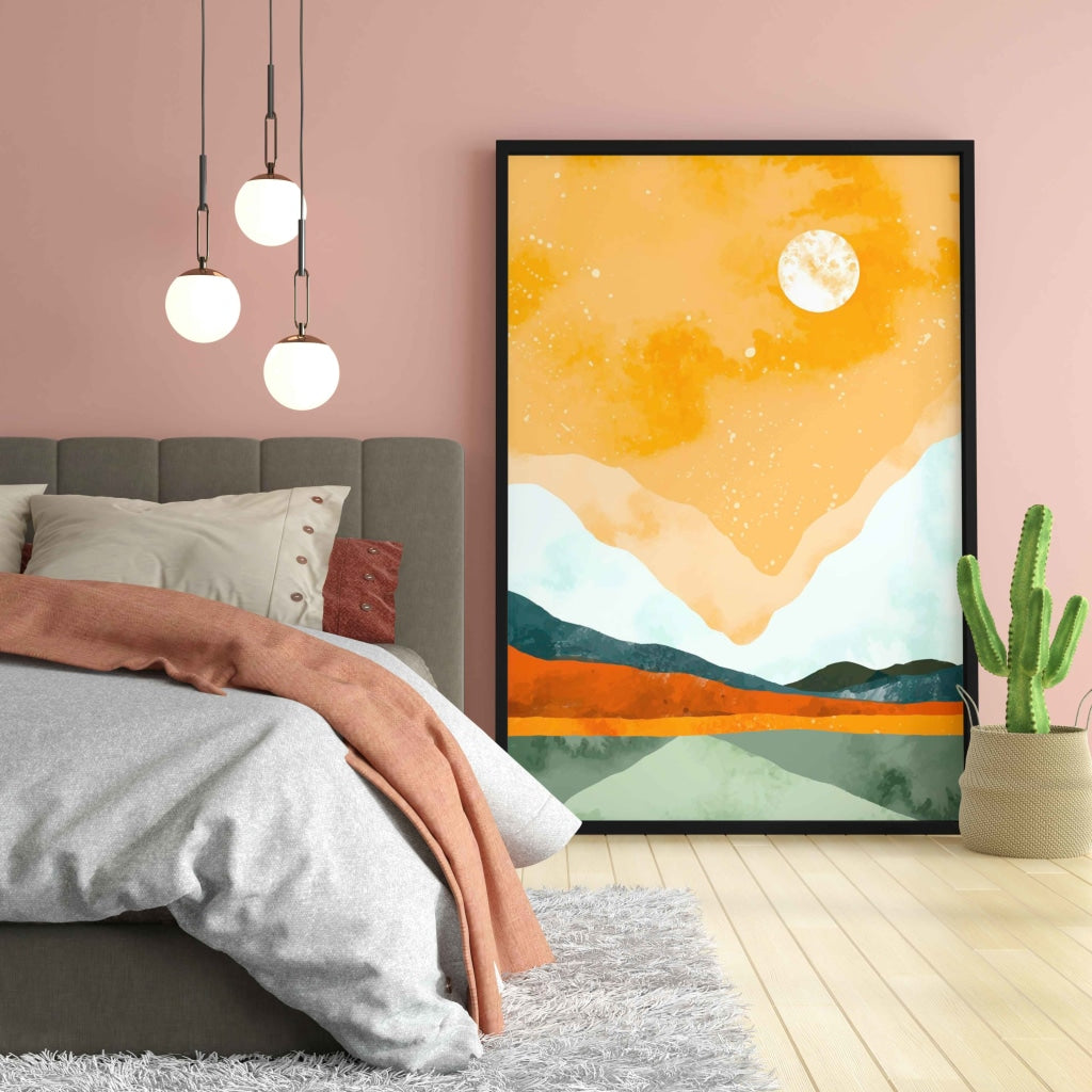The Colourful Sky - Abstract Art Frame For Wall Decor- Funkydecors Xs / Black Posters Prints &