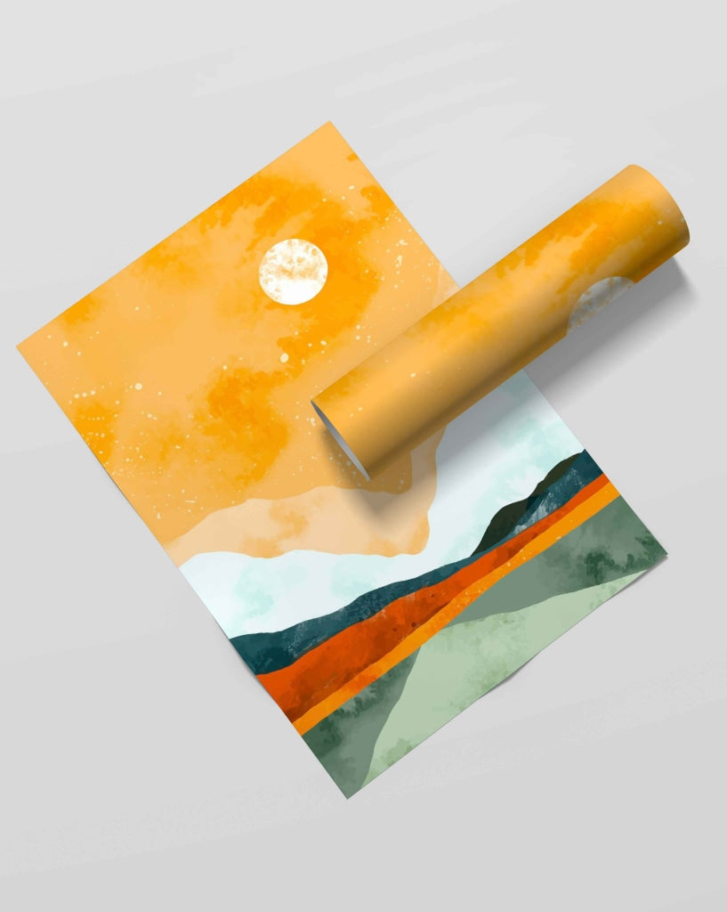 The Colourful Sky - Abstract Art Frame For Wall Decor- Funkydecors Xs / Roll Posters Prints & Visual