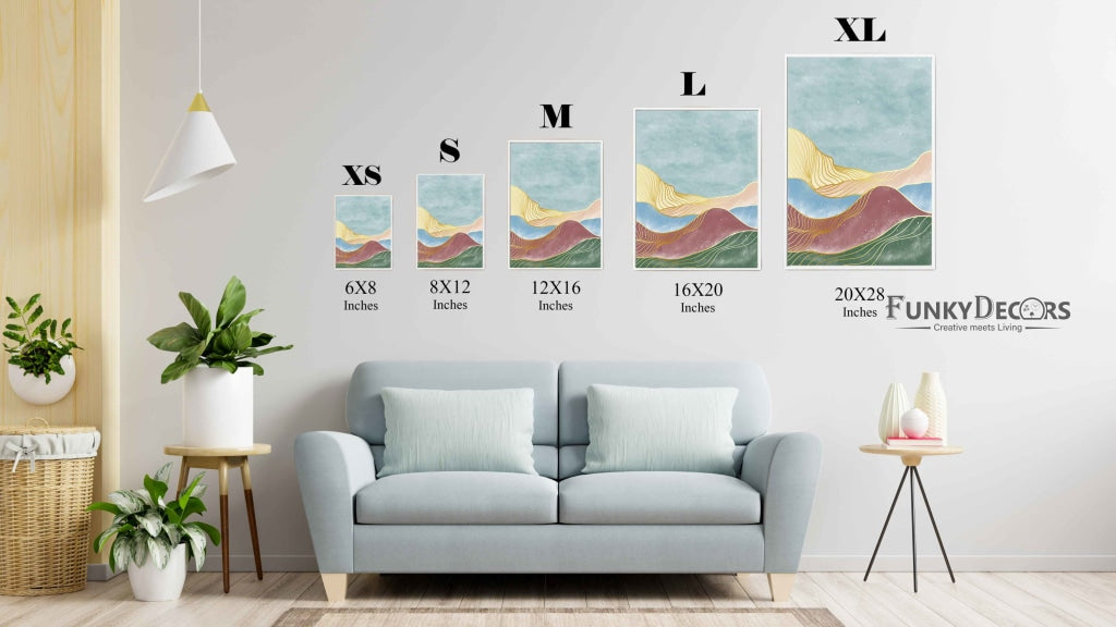The Colourful Waves - Abstract Art Frame For Wall Decor- Funkydecors Posters Prints & Visual Artwork