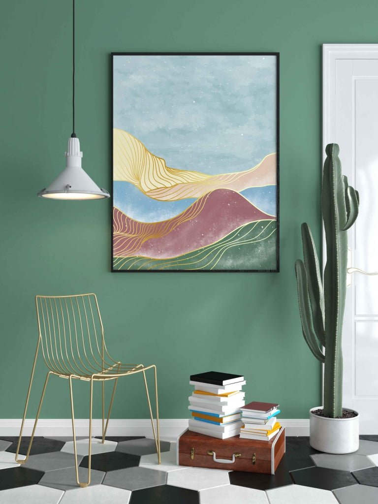 The Colourful Waves - Abstract Art Frame For Wall Decor- Funkydecors Xs / Black Posters Prints &