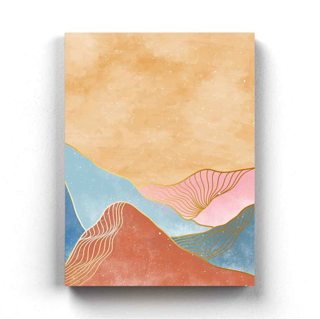 The Colourful Waves - Abstract Art Frame For Wall Decor- Funkydecors Xs / Canvas Posters Prints &amp;