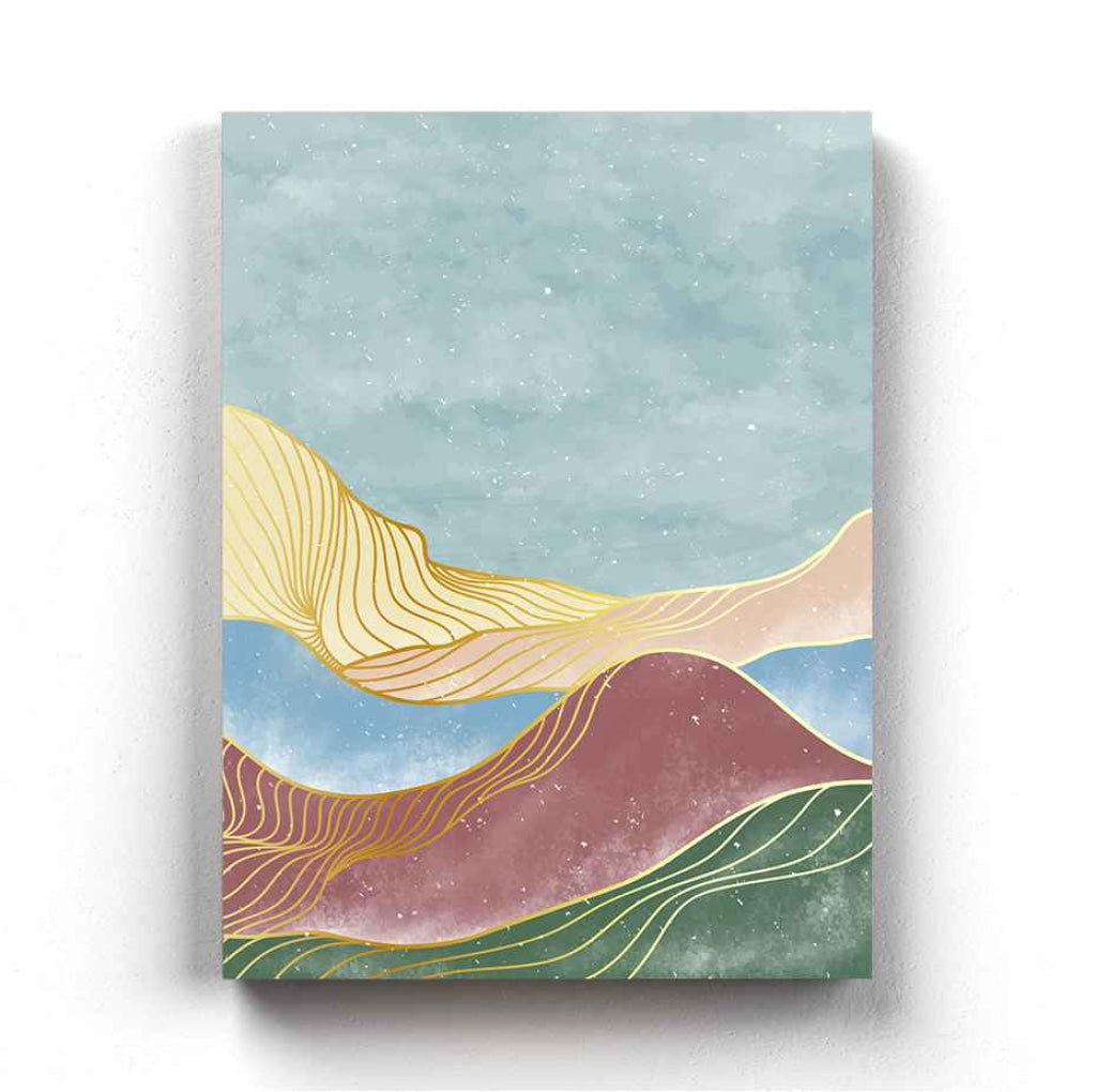 The Colourful Waves - Abstract Art Frame For Wall Decor- Funkydecors Xs / Canvas Posters Prints &