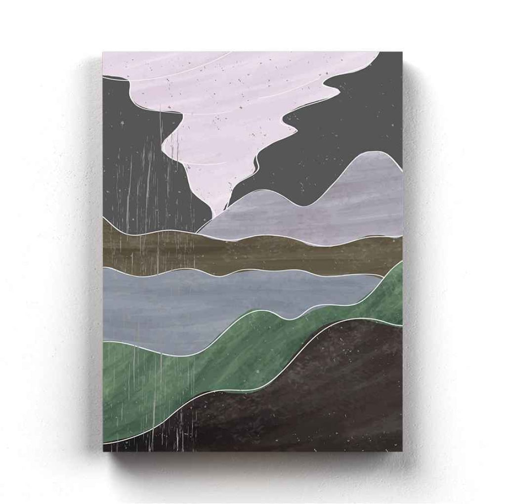 The Colourful Waves - Abstract Art Frame For Wall Decor- Funkydecors Xs / Canvas Posters Prints &