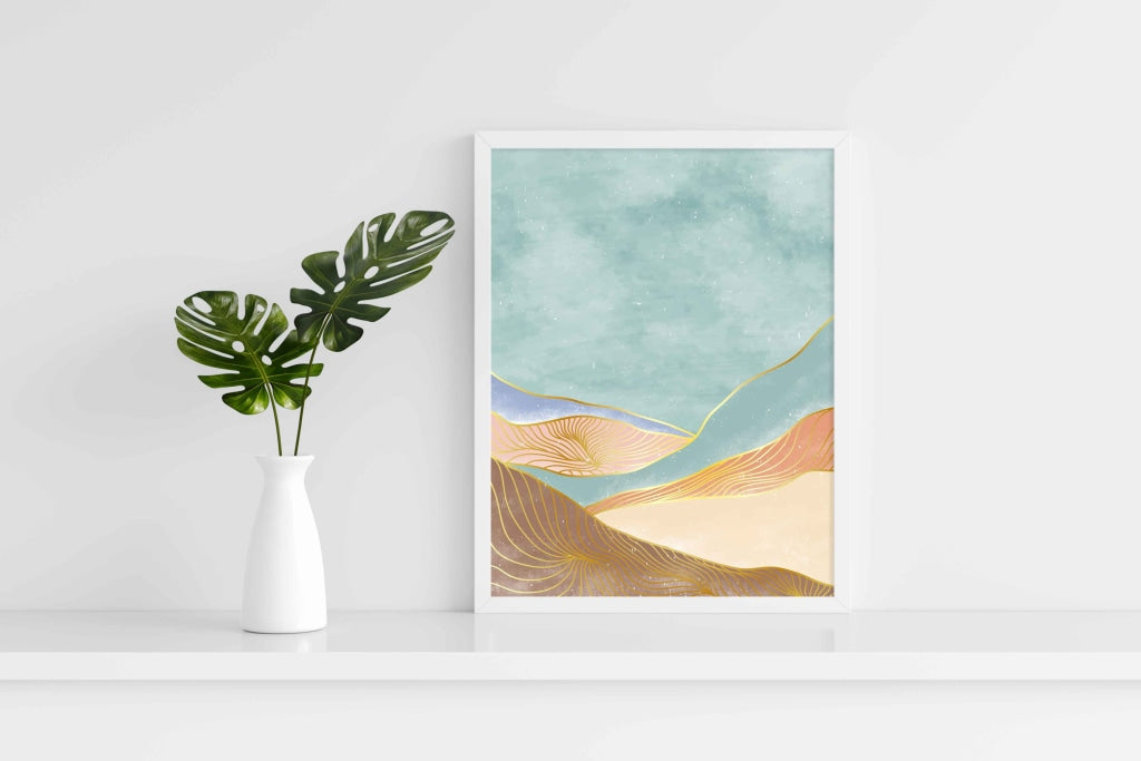 The Colourful Waves - Abstract Art Frame For Wall Decor- Funkydecors Xs / White Posters Prints &amp;