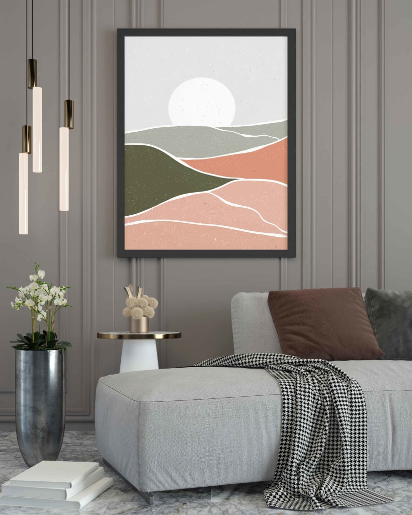 The Earthy Shades - Abstract Art Frame For Wall Decor- Funkydecors Xs / Black Posters Prints &