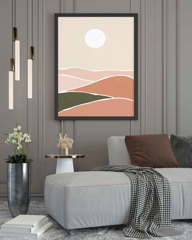The Earthy Shades - Abstract Art Frame For Wall Decor- Funkydecors Xs / Black Posters Prints &