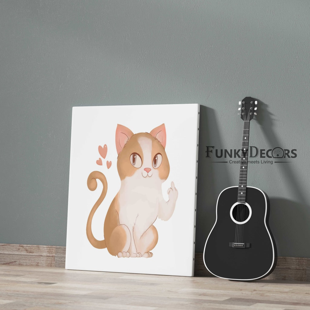The Endearing Kitty- Nursery Art Frame For Wall Decor- Funkydecors Posters Prints & Visual Artwork