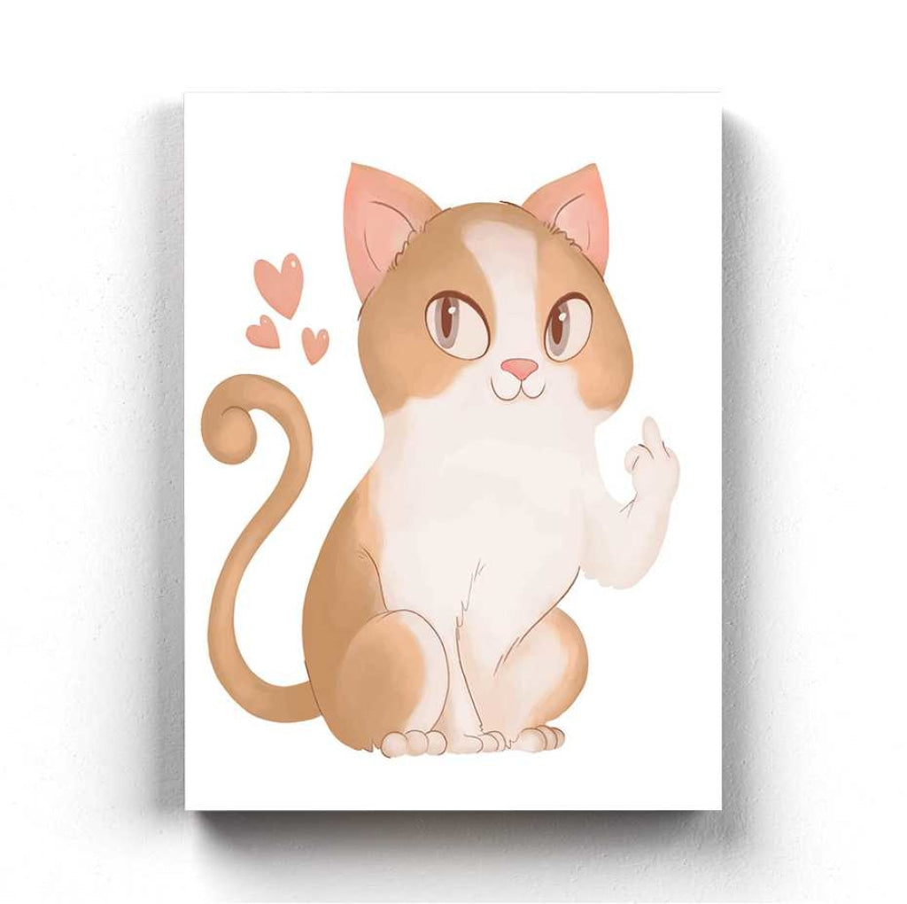 The Endearing Kitty- Nursery Art Frame For Wall Decor- Funkydecors Xs / Canvas Posters Prints &amp;