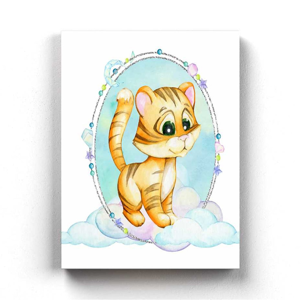 The Endearing Kitty - Nursery Art Frame For Wall Decor- Funkydecors Xs / Canvas Posters Prints &amp;