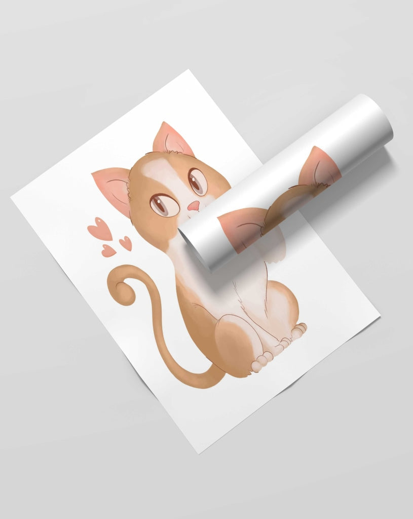 The Endearing Kitty- Nursery Art Frame For Wall Decor- Funkydecors Xs / Roll Posters Prints &amp; Visual