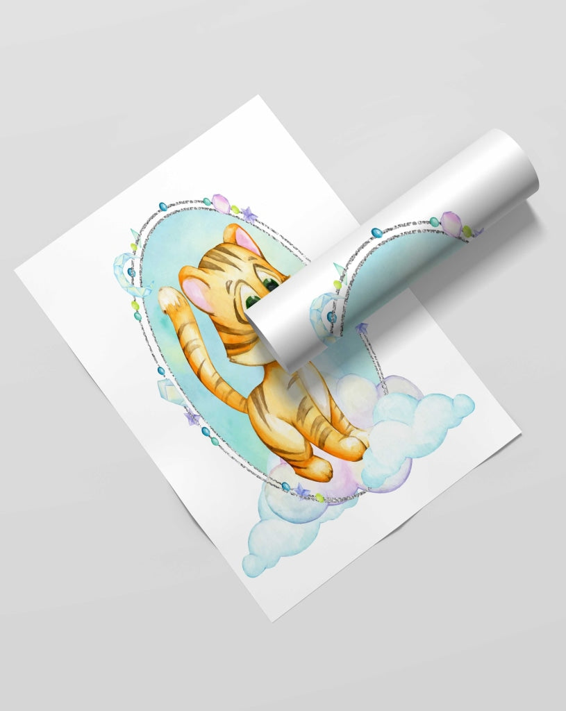 The Endearing Kitty - Nursery Art Frame For Wall Decor- Funkydecors Xs / Roll Posters Prints &amp;
