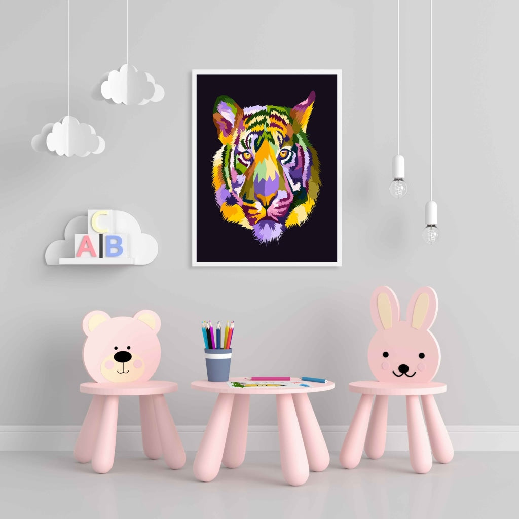 The Fearless Face - Animal Art Frame For Wall Decor- Funkydecors Xs / White Posters Prints &amp; Visual