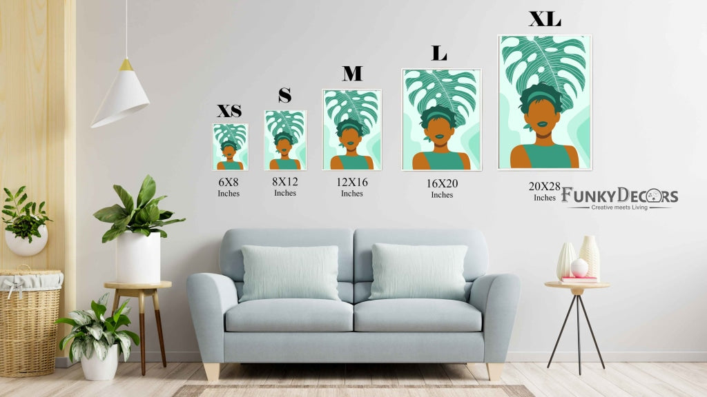 The Green Art - Women Portrait Frame For Wall Decor- Funkydecors Posters Prints & Visual Artwork