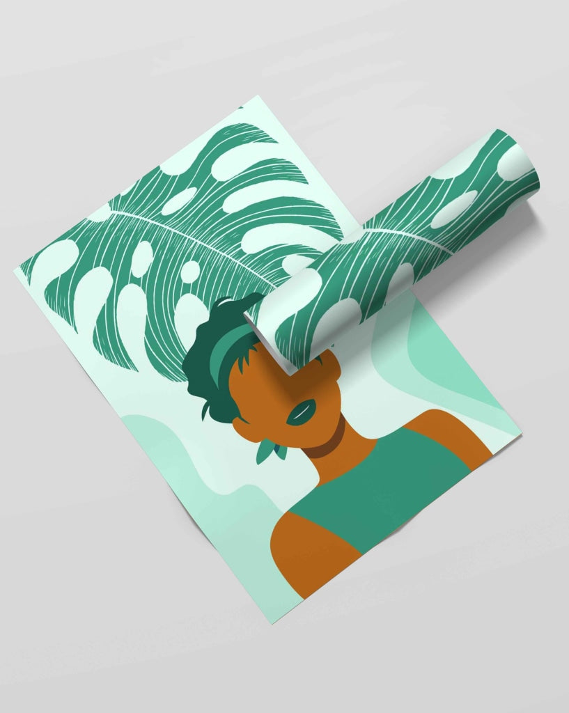 The Green Art - Women Portrait Frame For Wall Decor- Funkydecors Xs / Roll Posters Prints & Visual