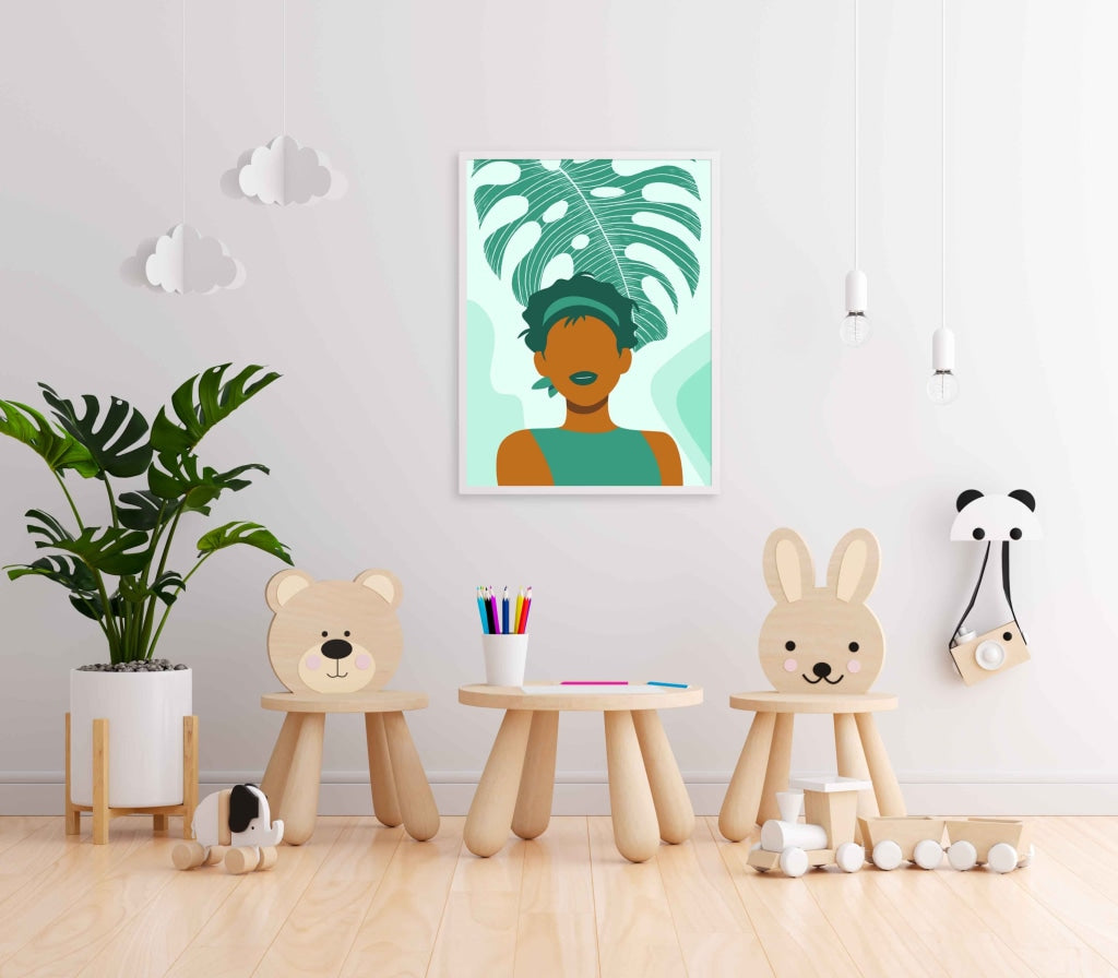The Green Art - Women Portrait Frame For Wall Decor- Funkydecors Xs / White Posters Prints & Visual