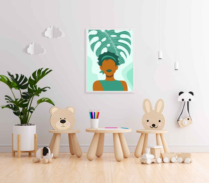 The Green Art - Women Portrait Frame For Wall Decor- Funkydecors Xs / White Posters Prints & Visual