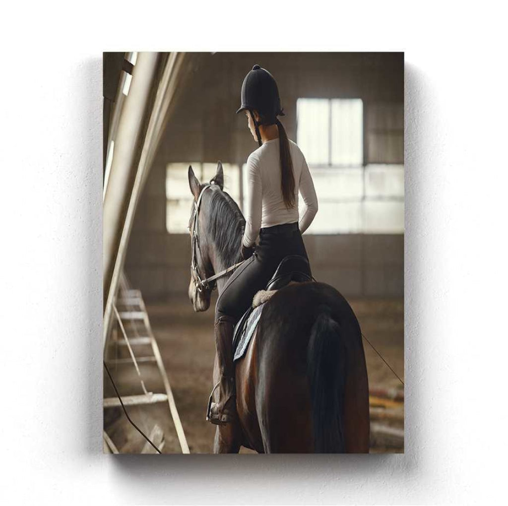 The Horse Rider - Sports Art Frame For Wall Decor- Funkydecors Xs / Canvas Posters Prints &amp; Visual