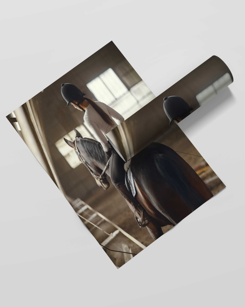 The Horse Rider - Sports Art Frame For Wall Decor- Funkydecors Xs / Roll Posters Prints &amp; Visual